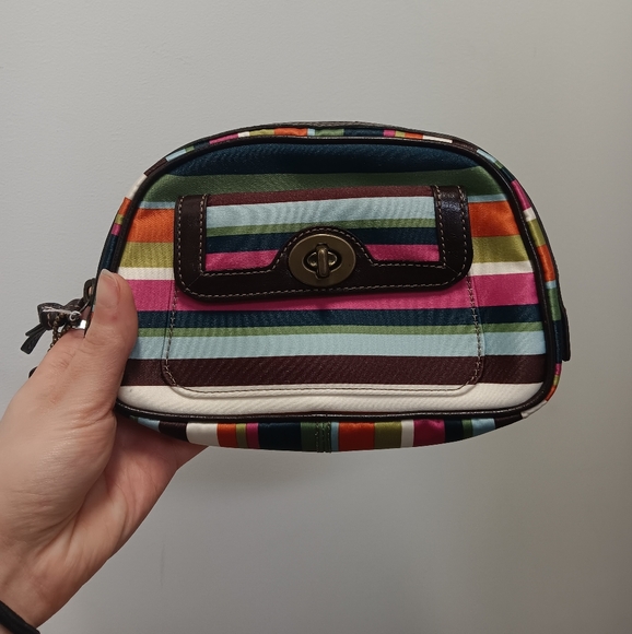 Coach Striped Cosmetic Bag - Picture 1 of 3